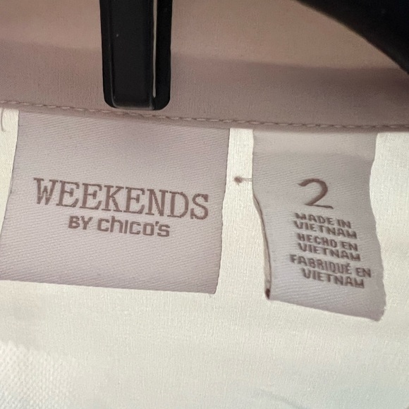 L/12 Chicos Weekend sheer zip-up jacket Chicos sizing 2 is a L/12 - Picture 2 of 8